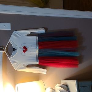 Red and green unicorn dress